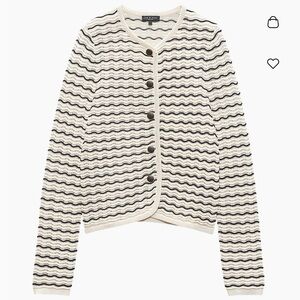 Rag & Bone Elisa Wavy Striped Cardigan in Cream